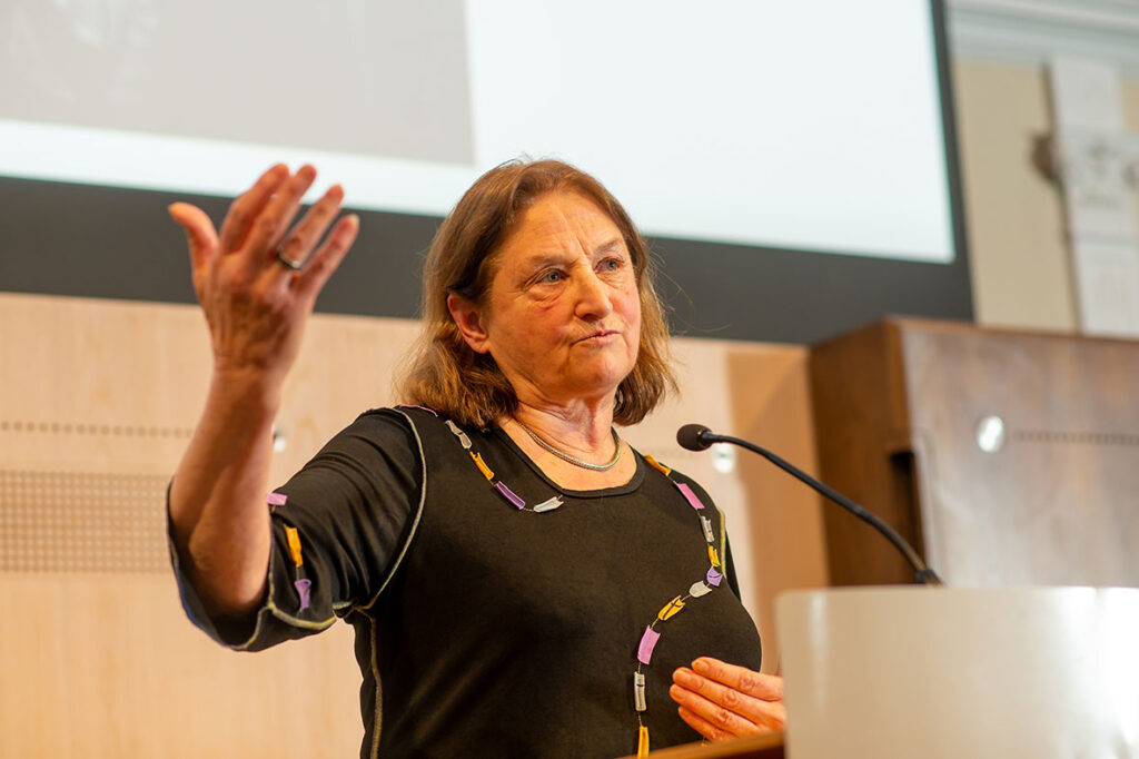Susan Meiselas accepts the Fellowship at the Royal Society of Arts, May 2019.
Photograph by David Tett